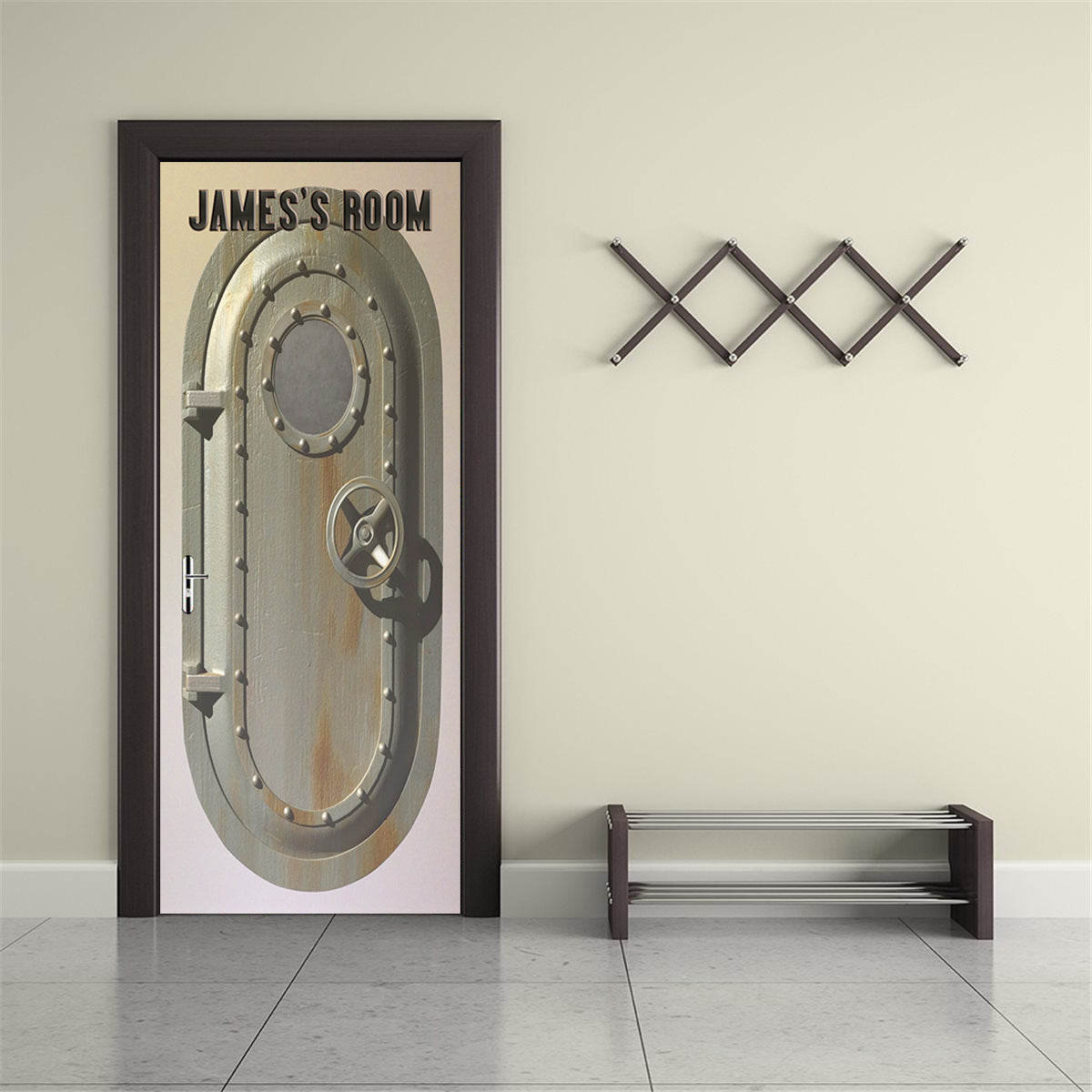 Submarin Door Personalized Name DOOR WRAP Decal Removable Sticker D227