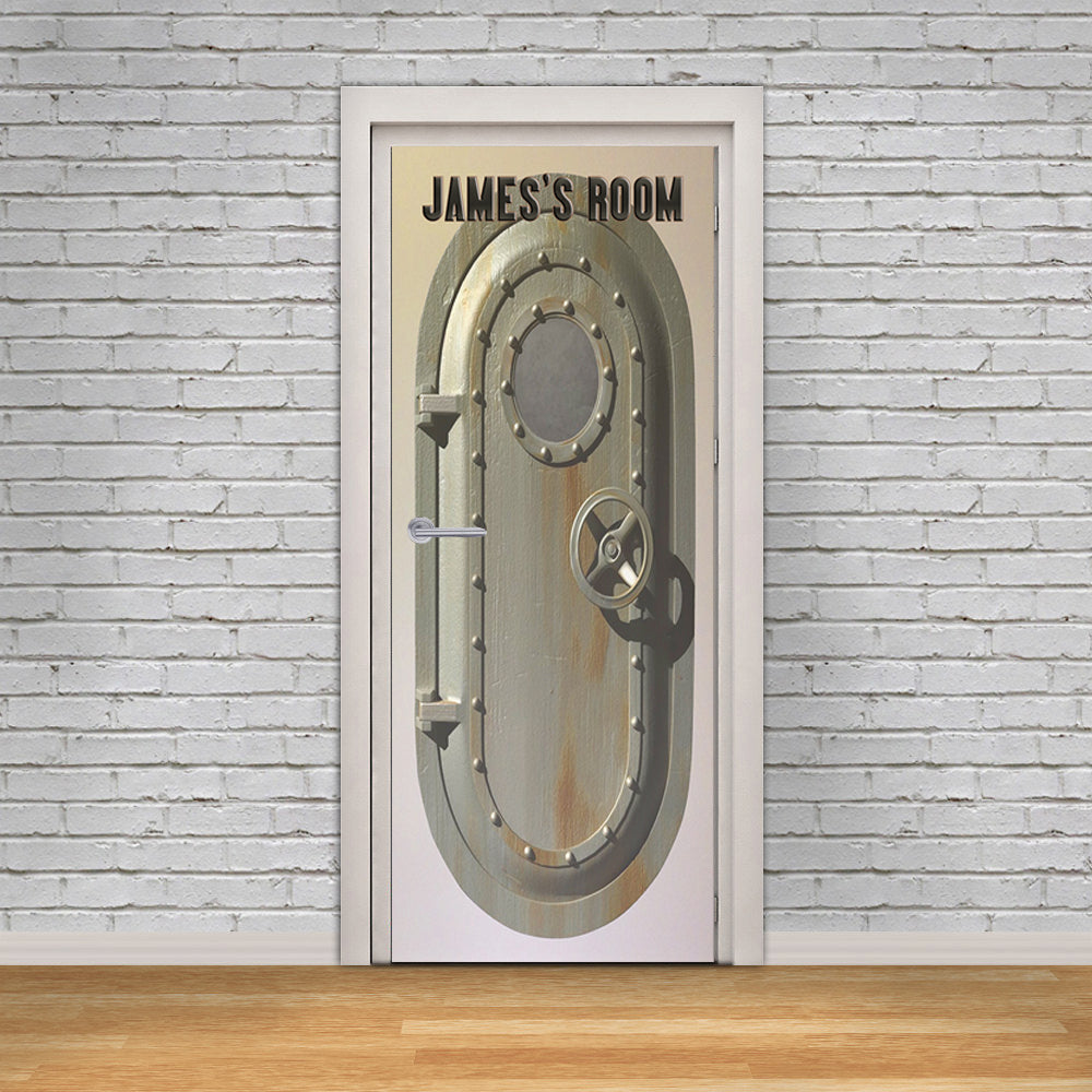 Submarin Door Personalized Name DOOR WRAP Decal Removable Sticker D227