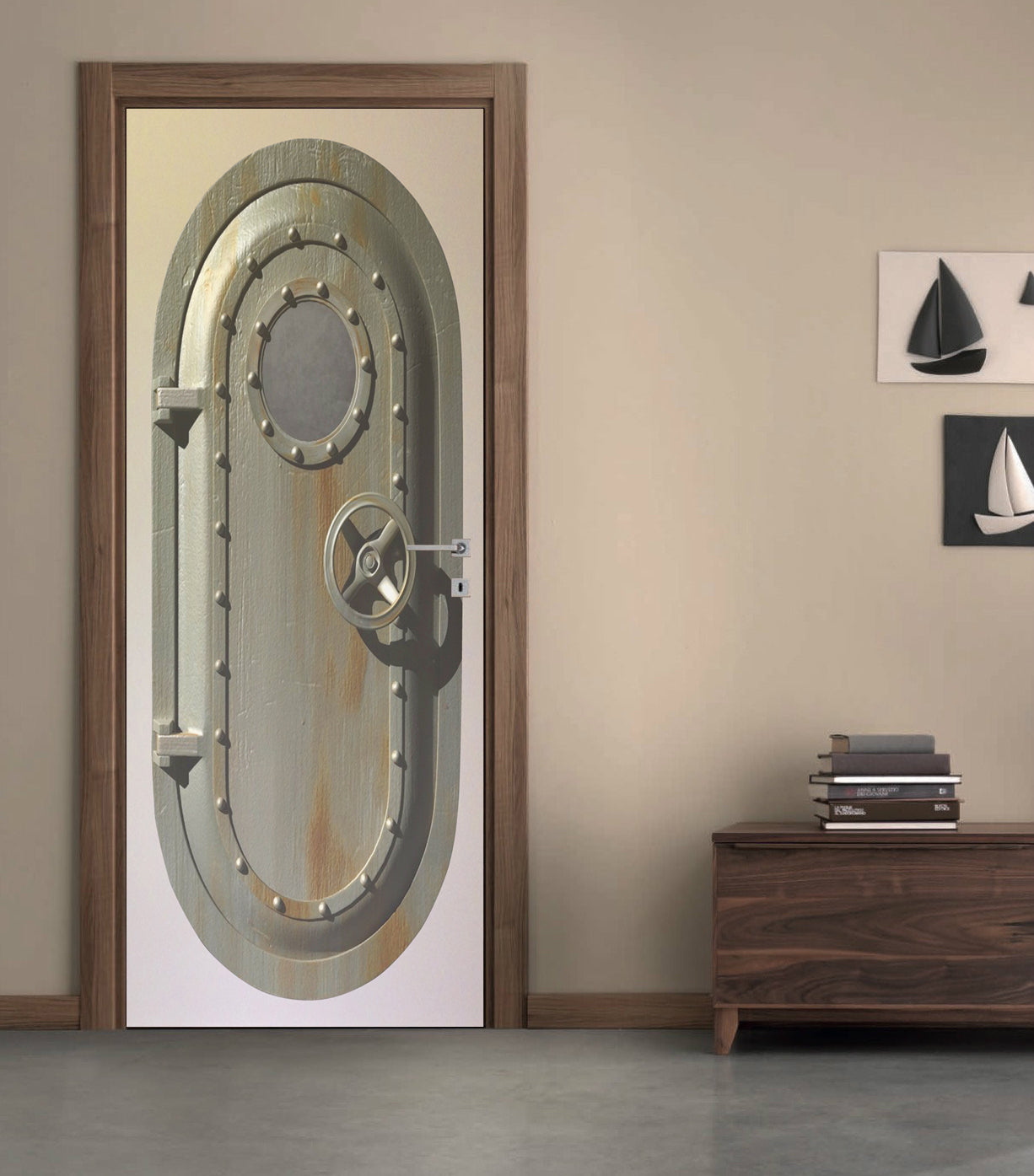 Submarin Door Personalized Name DOOR WRAP Decal Removable Sticker D227