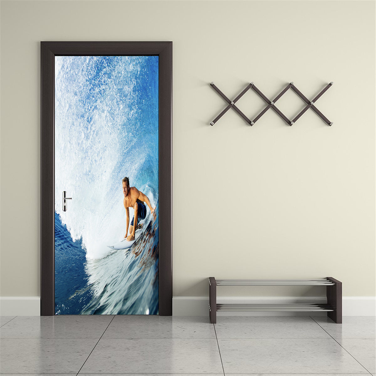 Wave Surfing DIY DOOR WRAP Decal Removable Sticker D238