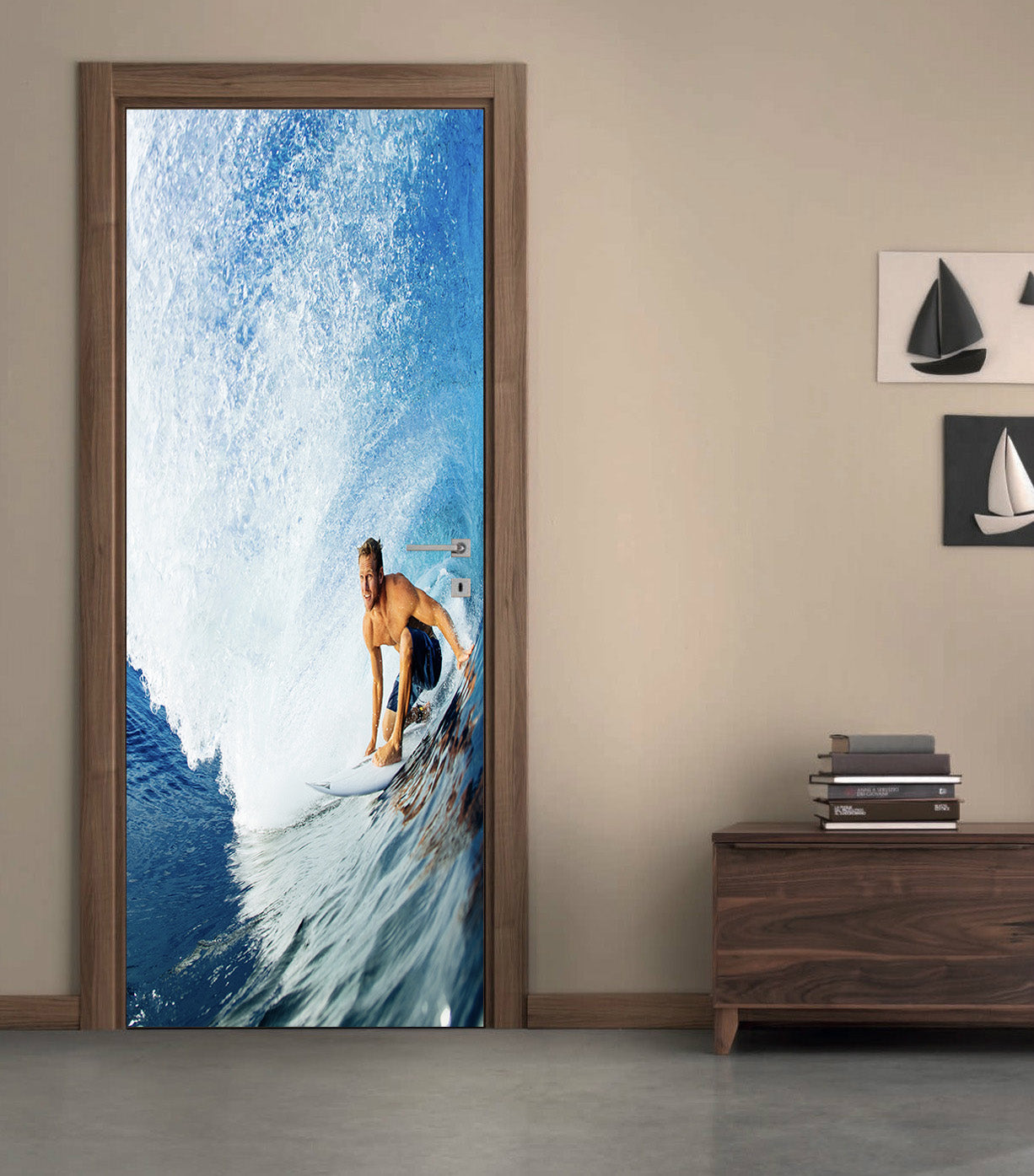 Wave Surfing DIY DOOR WRAP Decal Removable Sticker D238