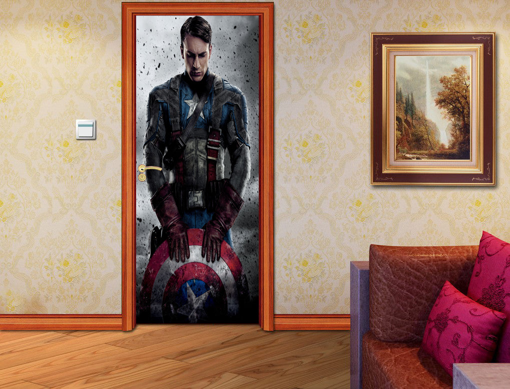 Super Hero Character DIY DOOR WRAP Decal Removable Sticker D23