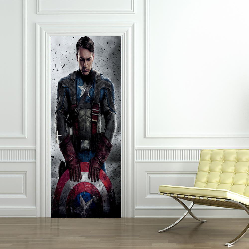 Super Hero Character DIY DOOR WRAP Decal Removable Sticker D23