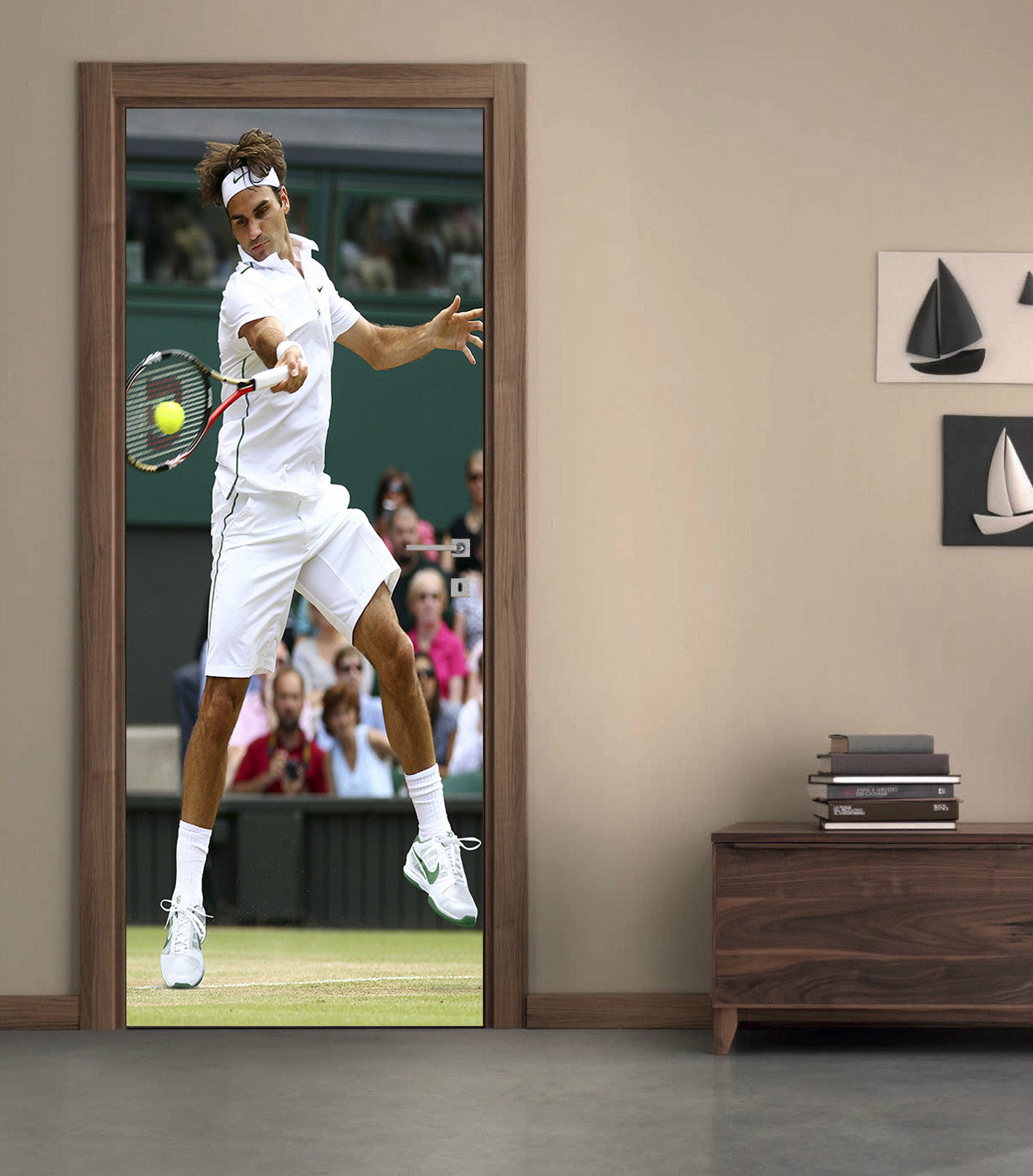 Tennis Roger Federer Personalized Name DOOR WRAP Decal Removable Sticker D247