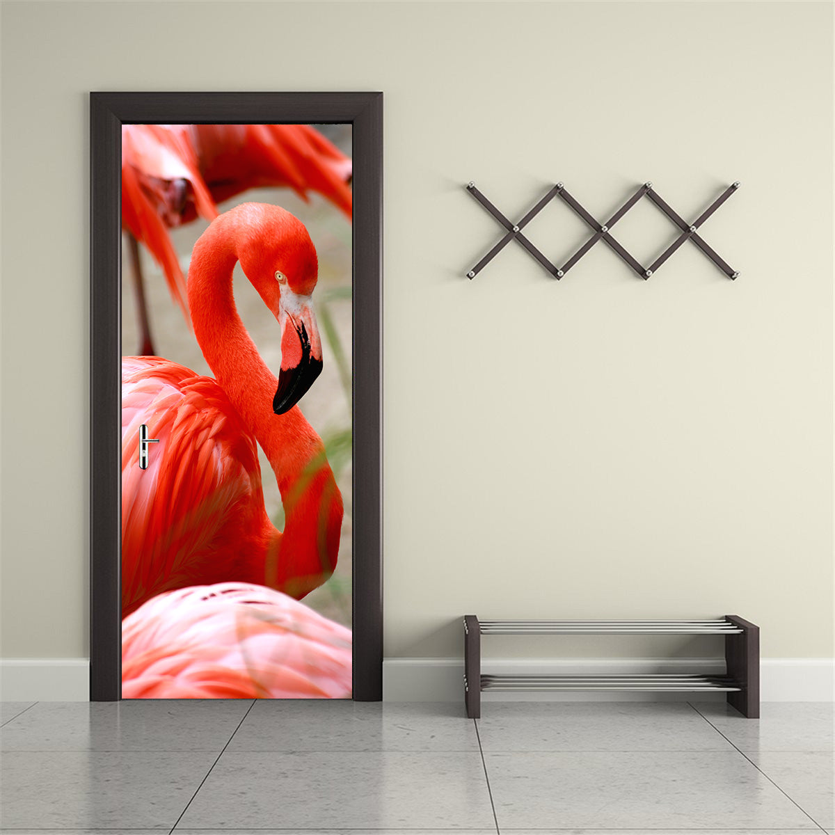 Flamingo Birds DIY DOOR WRAP Autocollant amovible décalcomanie D248