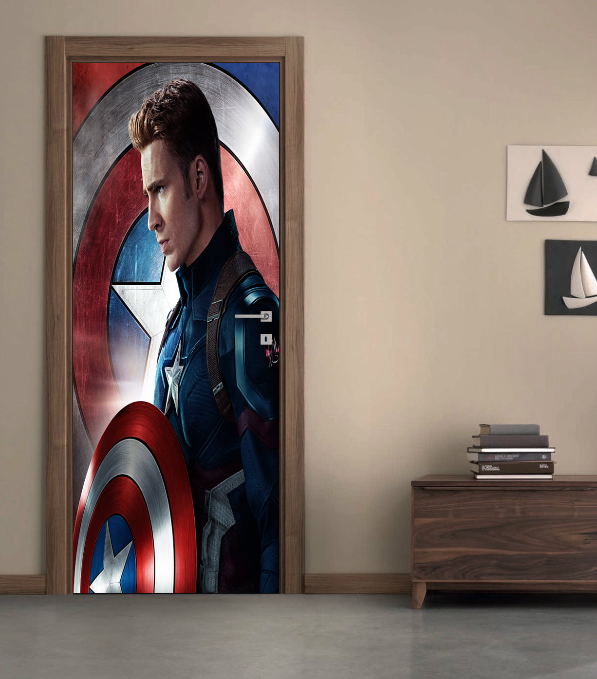 Super Hero Character DIY DOOR WRAP Decal Removable Sticker D24