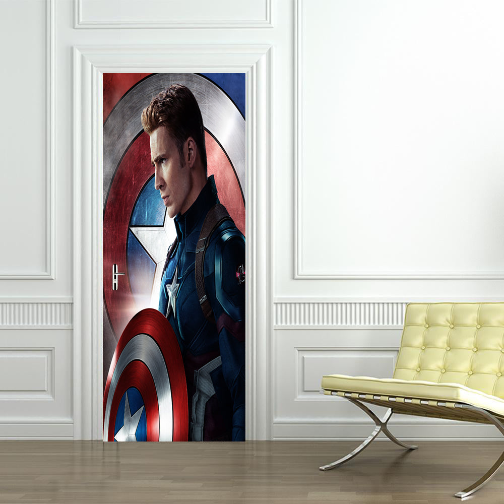 Super Hero Character DIY DOOR WRAP Decal Removable Sticker D24