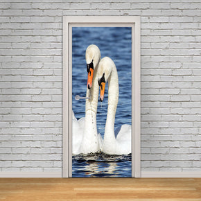 Swans Birds DIY DOOR WRAP Decal Removable Sticker D254