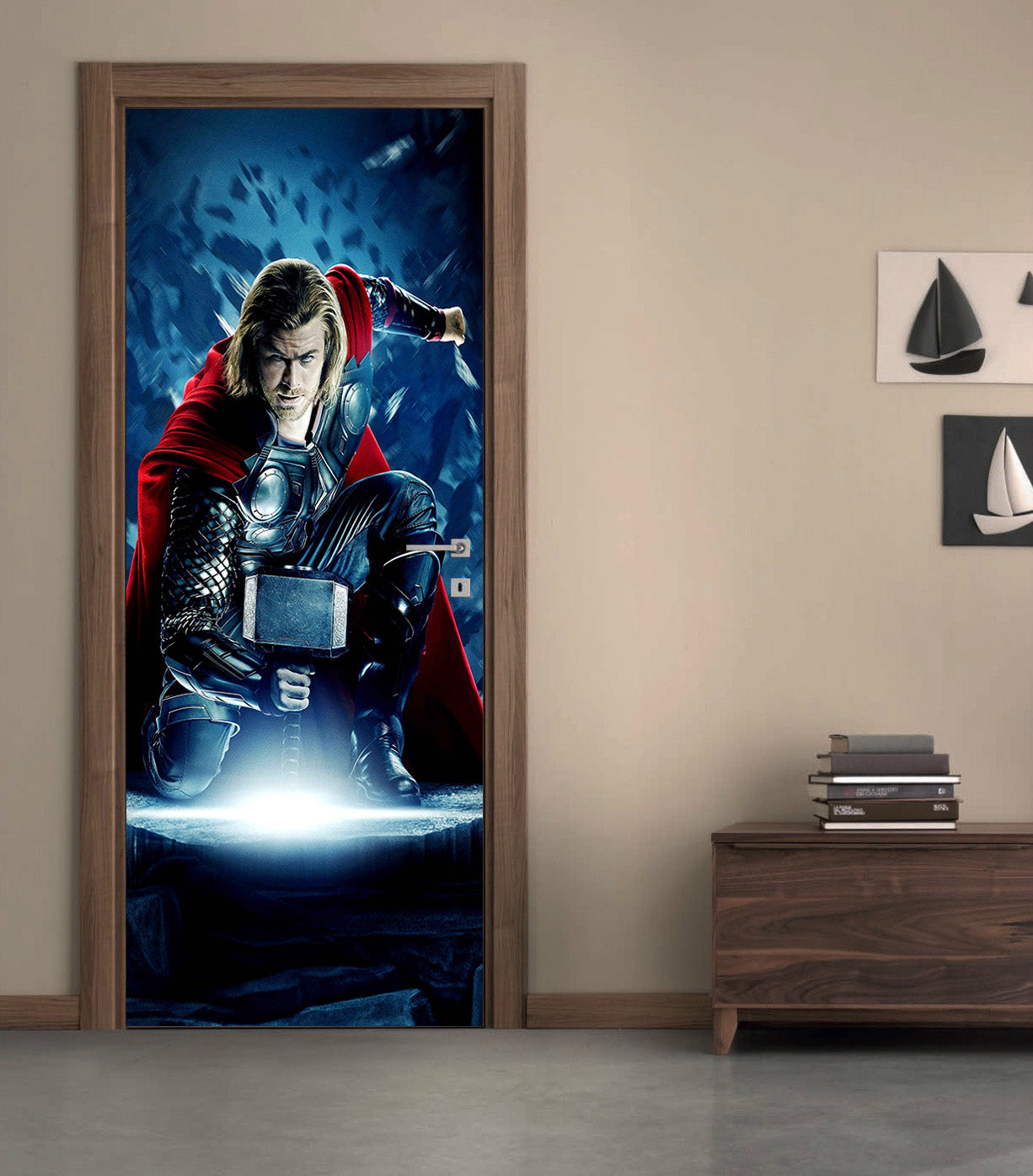 Super Hero Character DIY DOOR WRAP Decal Removable Sticker D257