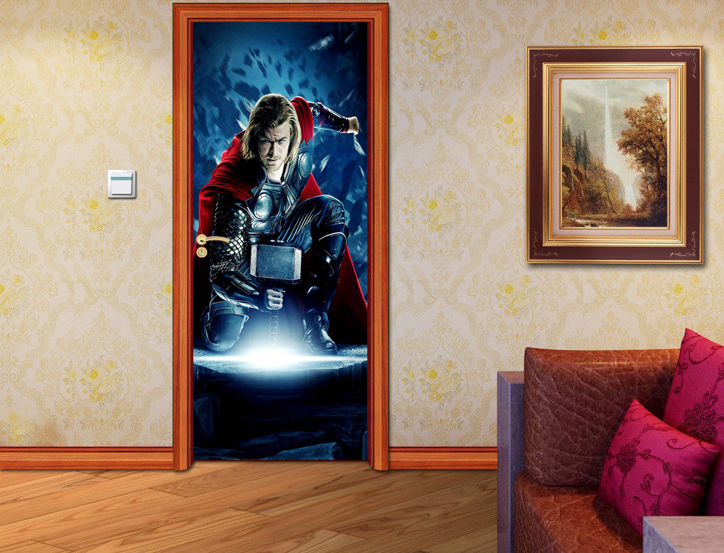 Super Hero Character DIY DOOR WRAP Decal Removable Sticker D257