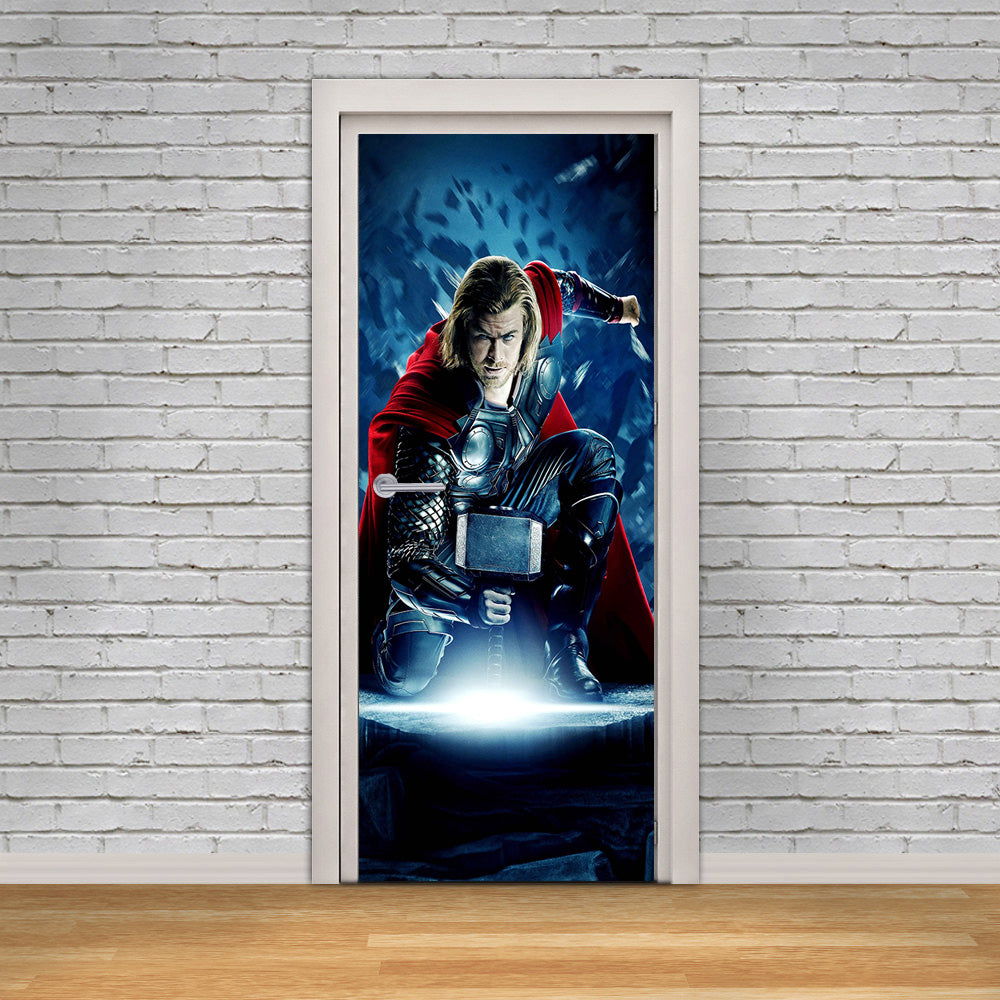 Super Hero Character DIY DOOR WRAP Decal Removable Sticker D257