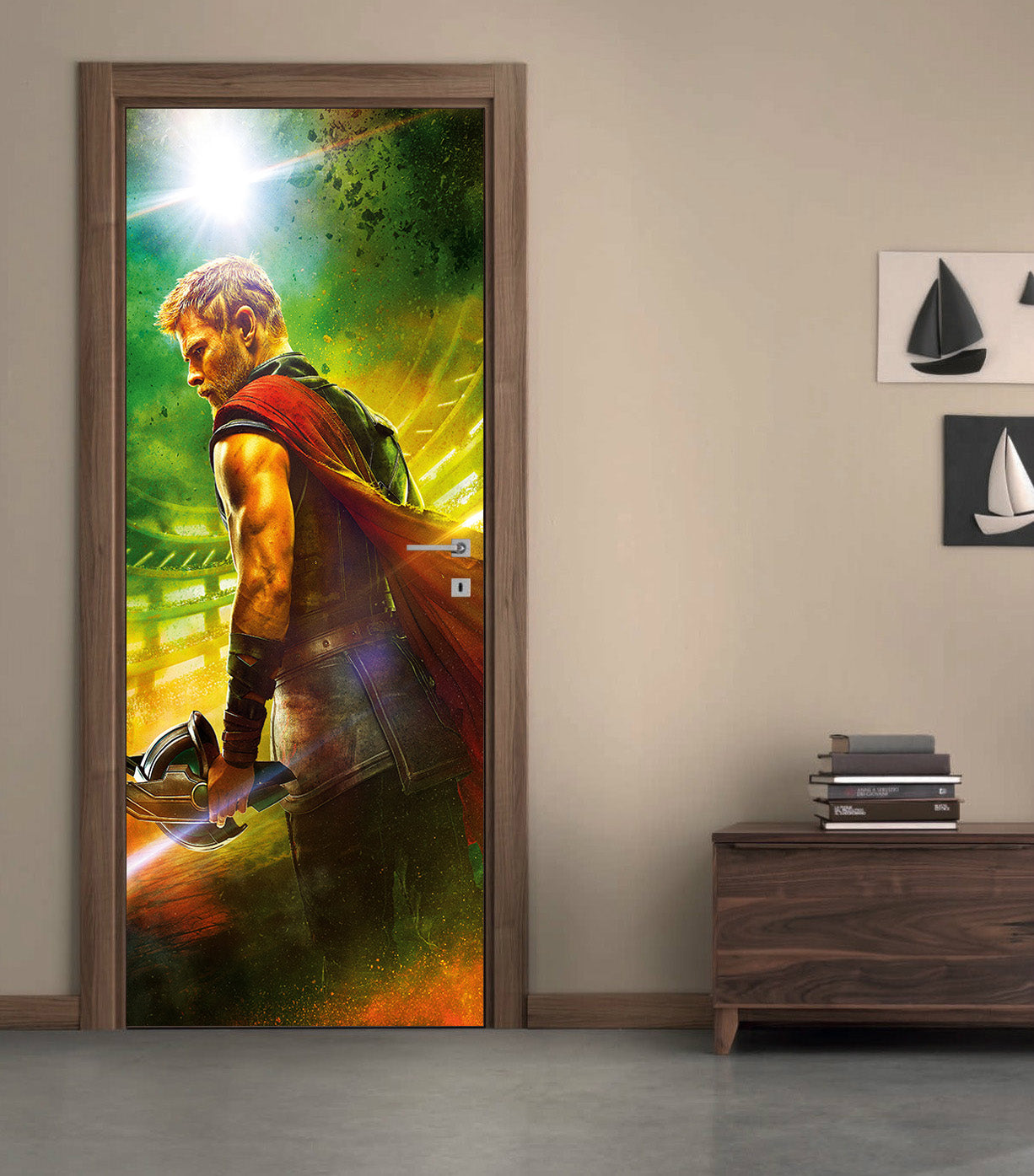 Super Hero Character DIY DOOR WRAP Decal Removable Sticker D258