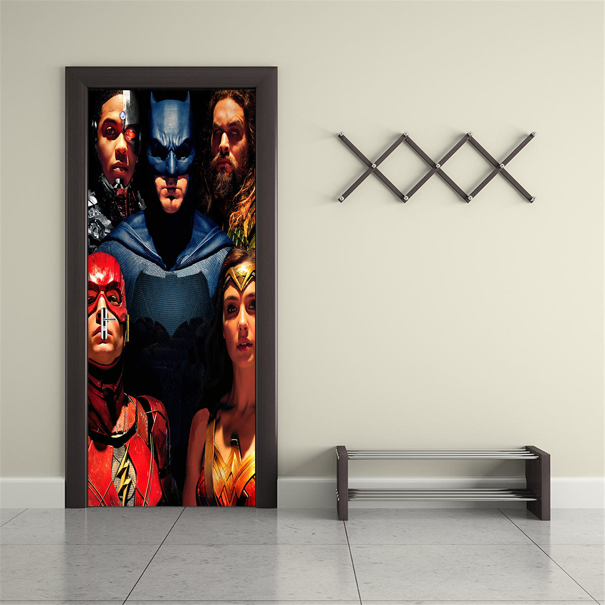 Super Heroes Characters DIY DOOR WRAP Decal Removable Sticker D260