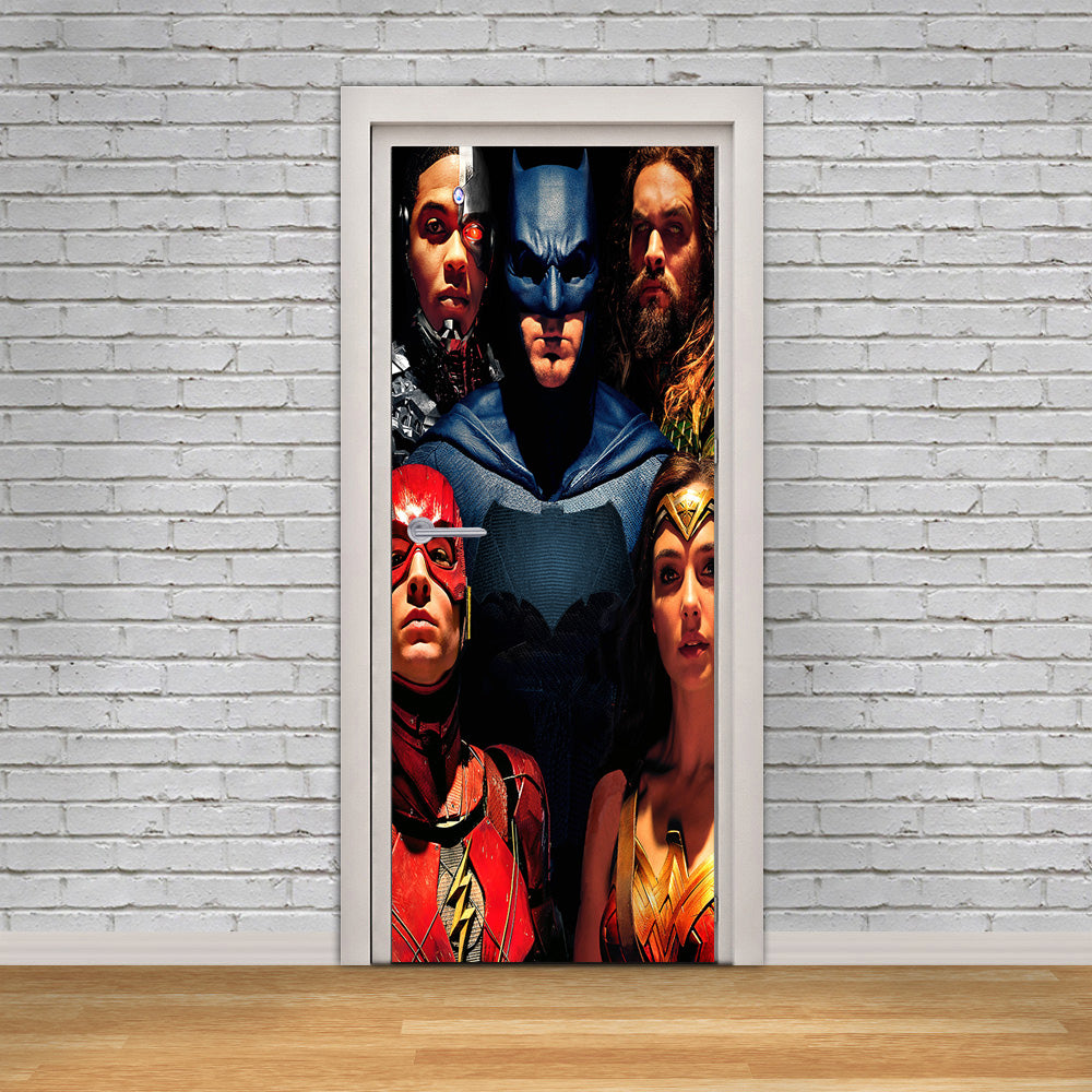 Super Heroes Characters DIY DOOR WRAP Decal Removable Sticker D260