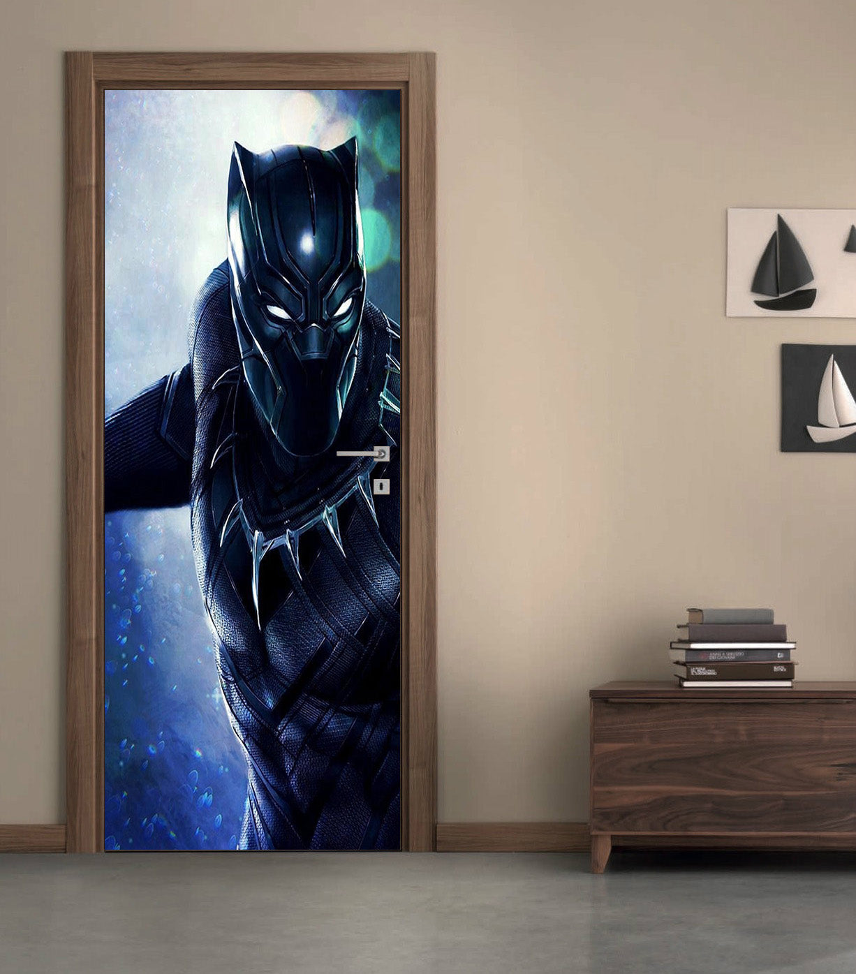 Black Panther Avengers  DIY DOOR WRAP Decal Removable Sticker D261