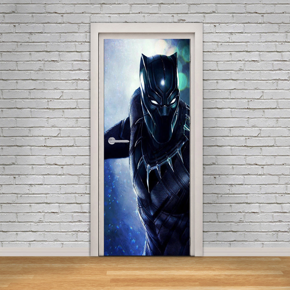 Black Panther Avengers  DIY DOOR WRAP Decal Removable Sticker D261