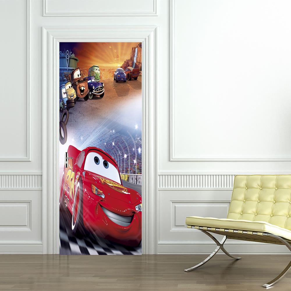 Cars Movie Lightning Mcqueen DIY DOOR WRAP Autocollant amovible D26