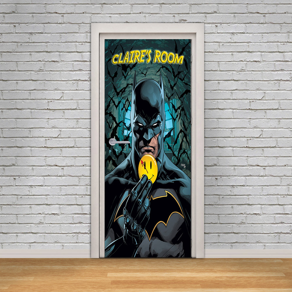 Batman Personalized Name DOOR WRAP Decal Removable Sticker D278