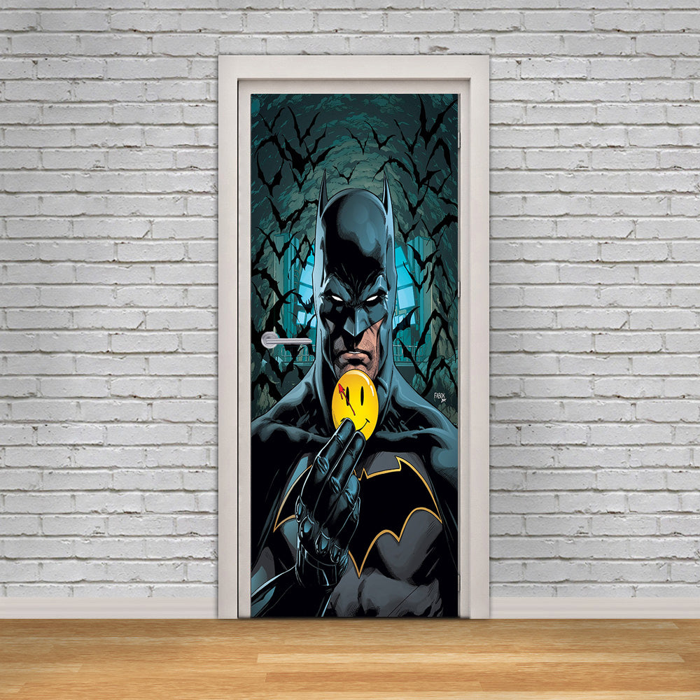 Batman Personalized Name DOOR WRAP Decal Removable Sticker D278