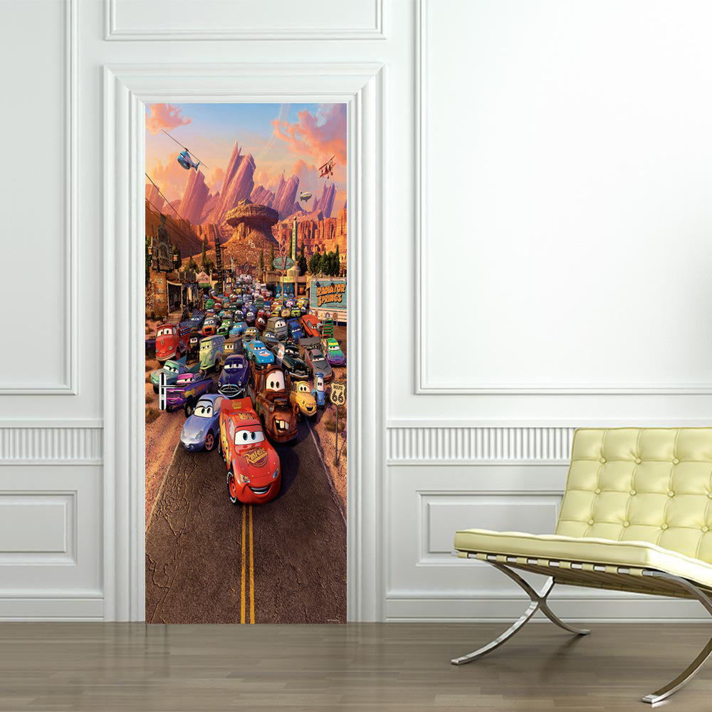 Cars Movie Characters DIY DOOR WRAP Decal Removable Sticker D27