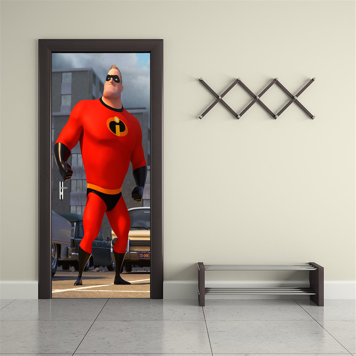 Super Hero Character DIY DOOR WRAP Decal Removable Sticker D284