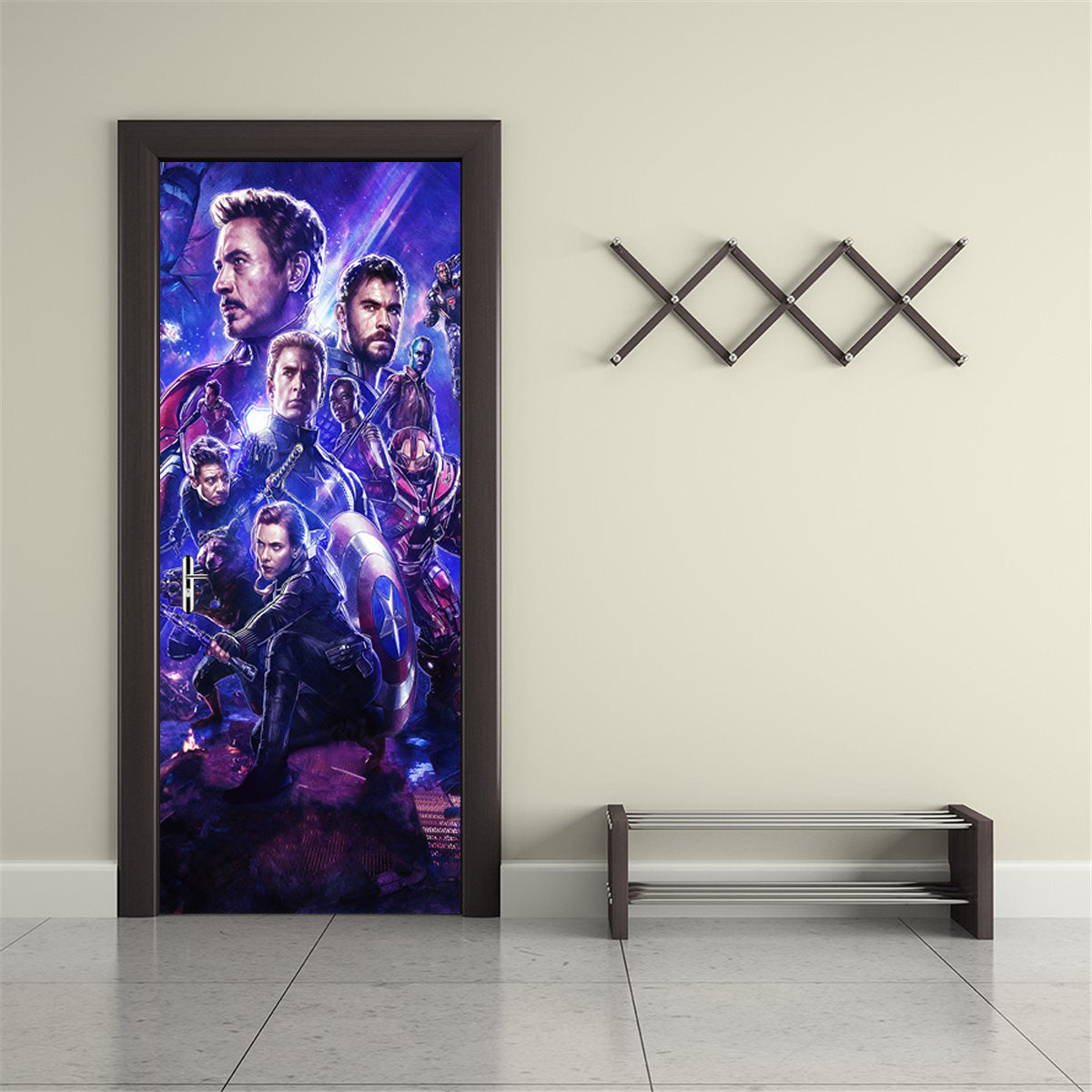 Super Heroes Characters DIY DOOR WRAP Decal Removable Sticker D286