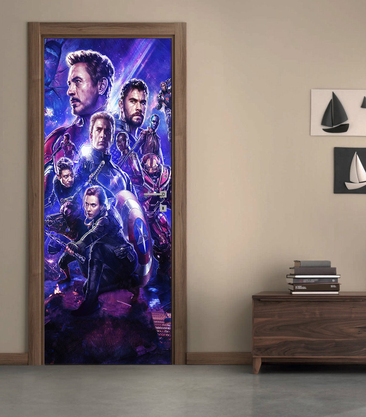 Super Heroes Characters DIY DOOR WRAP Decal Removable Sticker D286