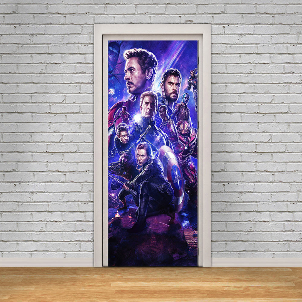 Super Heroes Characters DIY DOOR WRAP Decal Removable Sticker D286