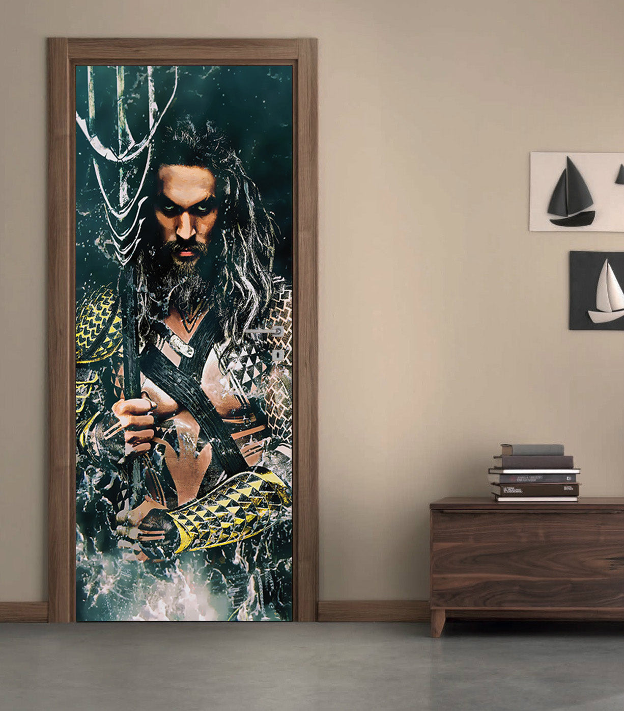 Super Hero Character DIY DOOR WRAP Decal Removable Sticker D287