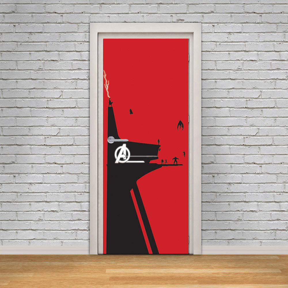 Super Heroes Characters DIY DOOR WRAP Decal Removable Sticker D294