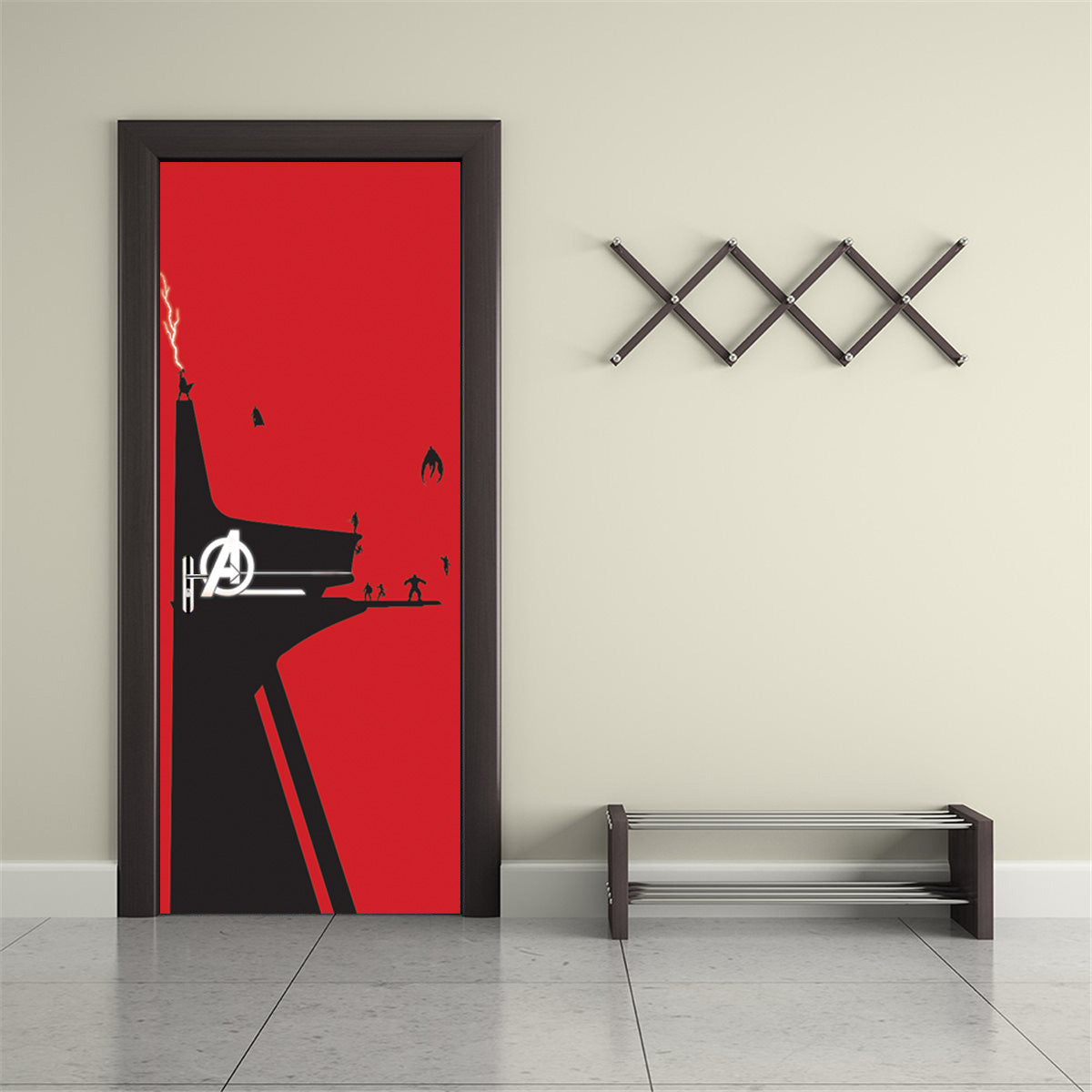 Super Heroes Characters DIY DOOR WRAP Decal Removable Sticker D294