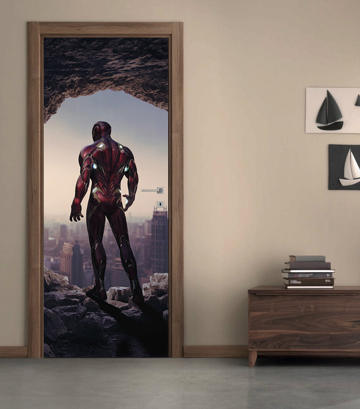 Super Hero Character DIY DOOR WRAP Decal Removable Sticker D295