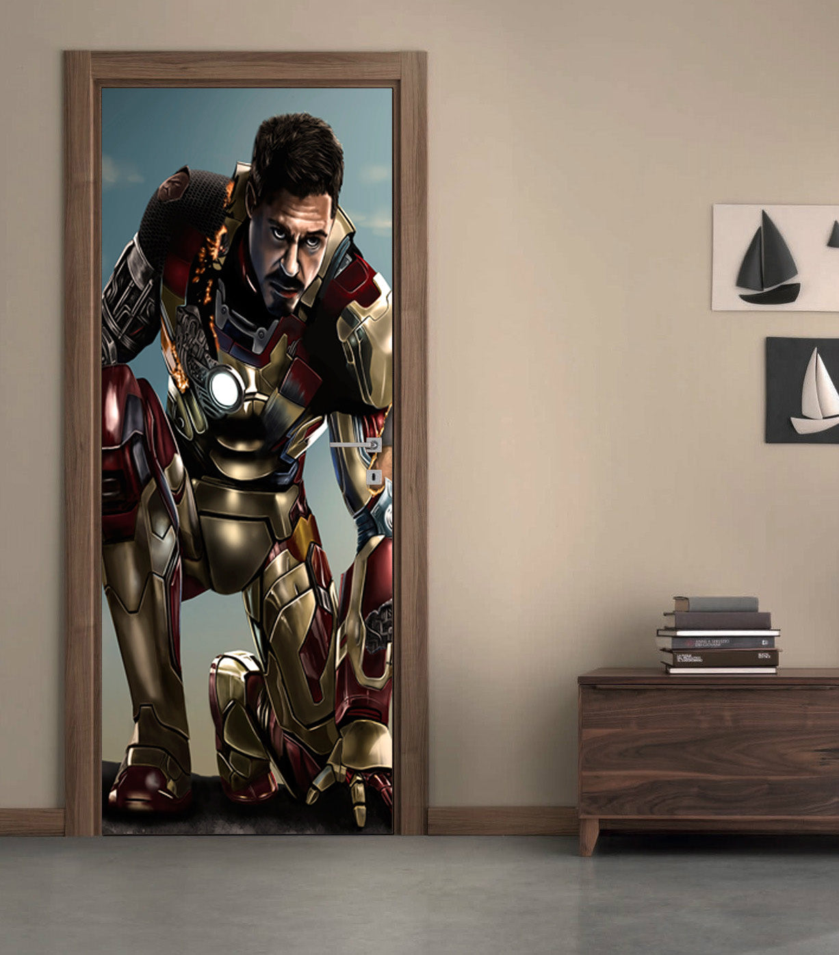 Super Hero Character DIY DOOR WRAP Decal Removable Sticker D296