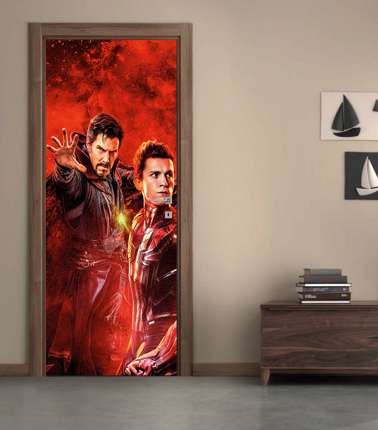 Super Heroes Characters DIY DOOR WRAP Decal Removable Sticker D298