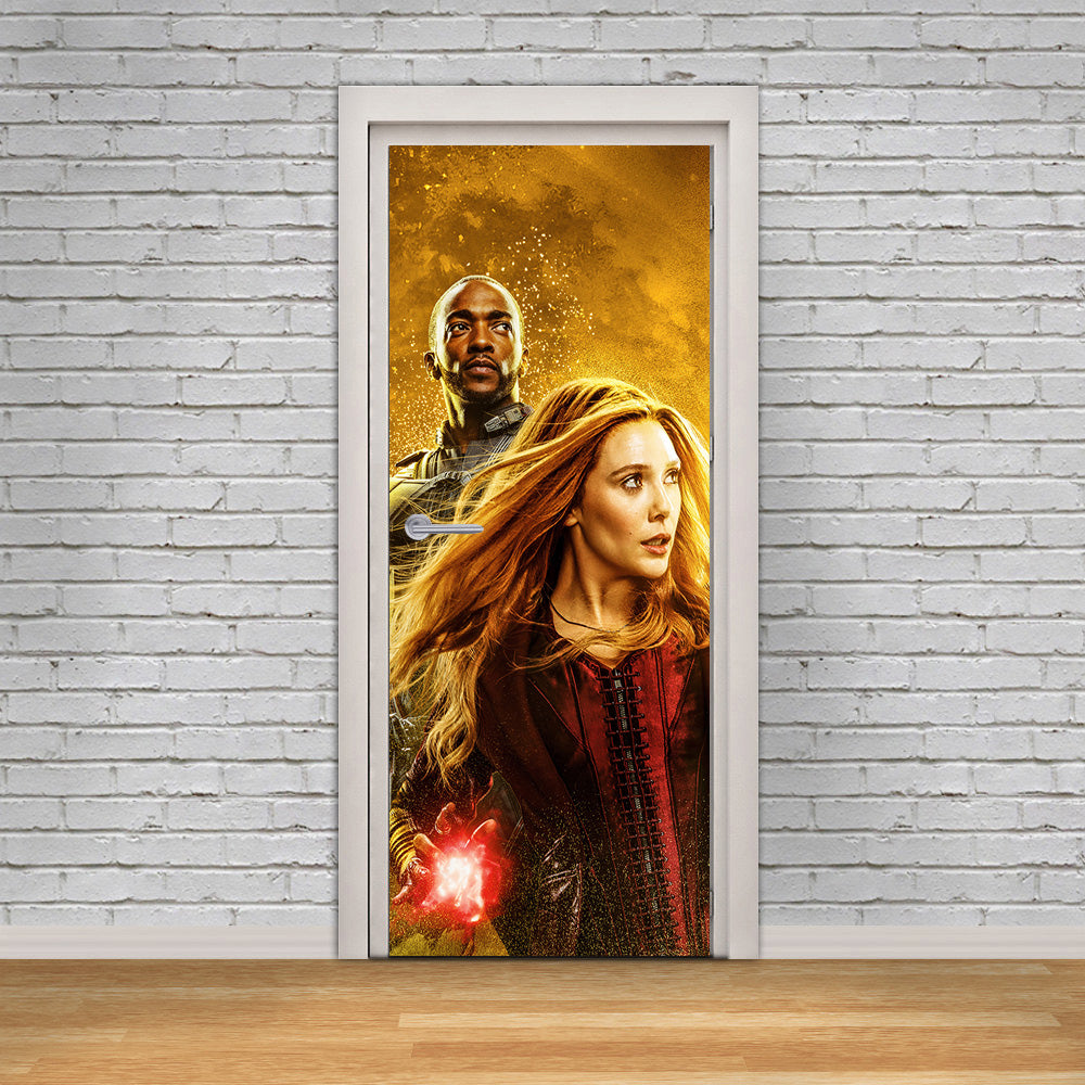 Super Heroes Characters DIY DOOR WRAP Decal Removable Sticker D299