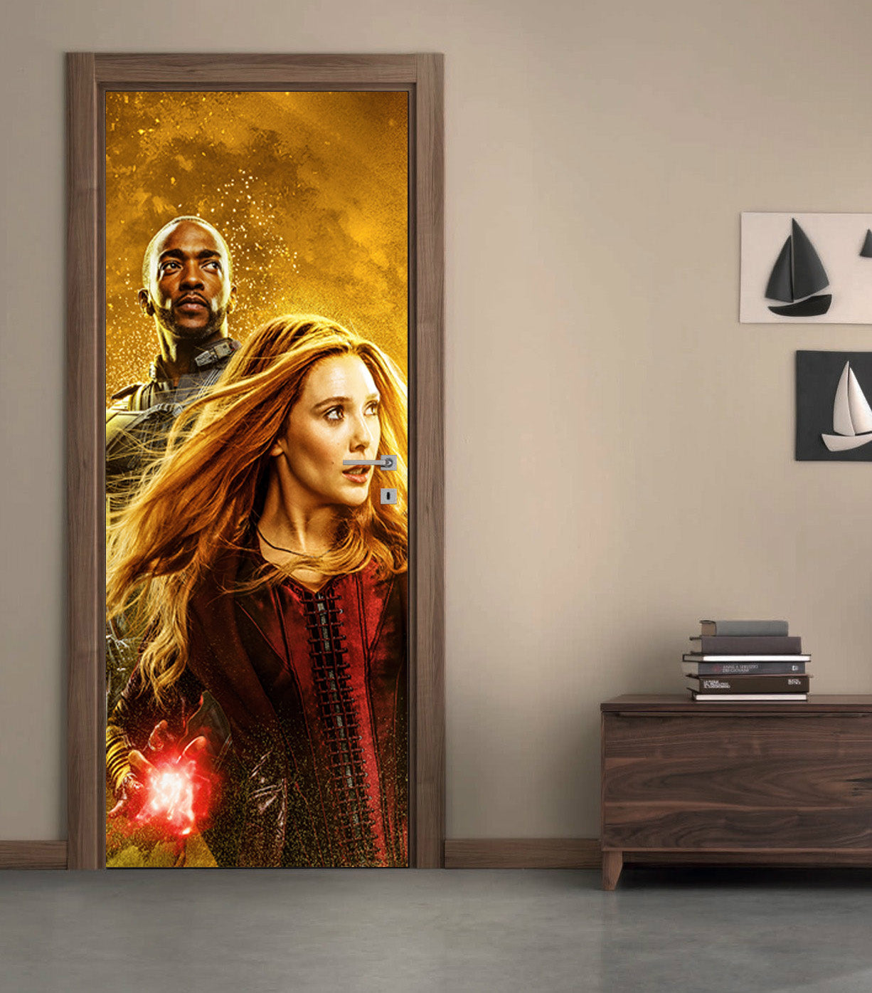 Super Heroes Characters DIY DOOR WRAP Decal Removable Sticker D299