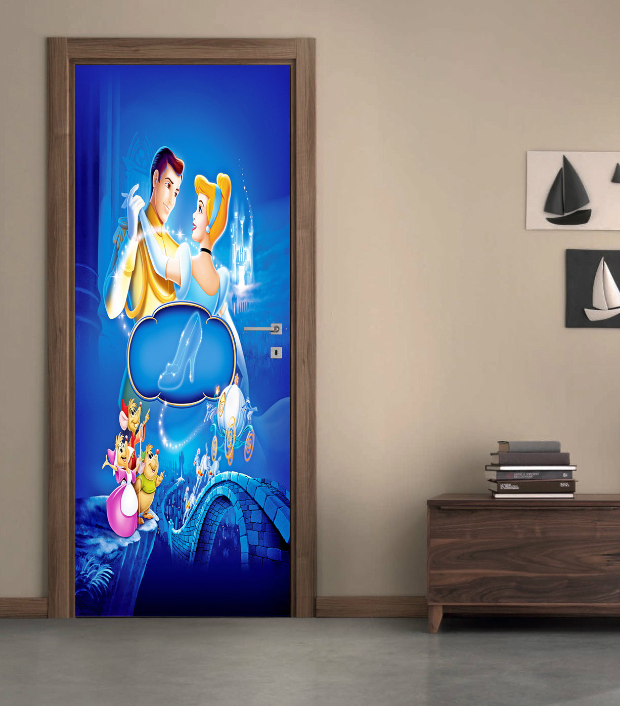 Cendrillon DIY DOOR WRAP Decal Sticker Amovible D29