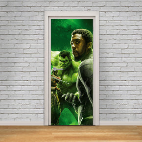 Black Panther & Hulk Avengers DIY DOOR WRAP Decal Removable Sticker D300