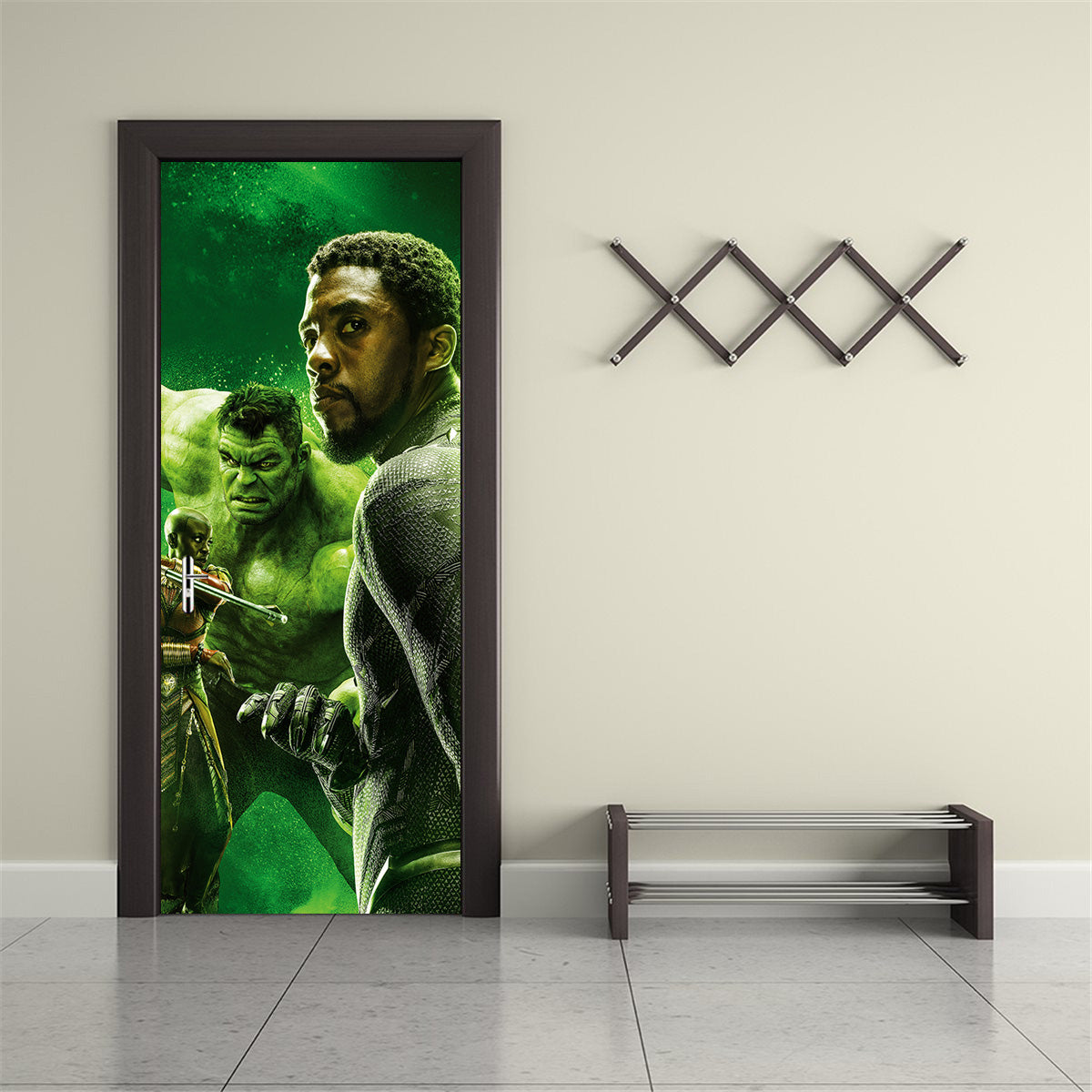 Black Panther & Hulk Avengers DIY DOOR WRAP Decal Removable Sticker D300