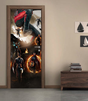 Super Heroes Characters DIY DOOR WRAP Decal Removable Sticker D301