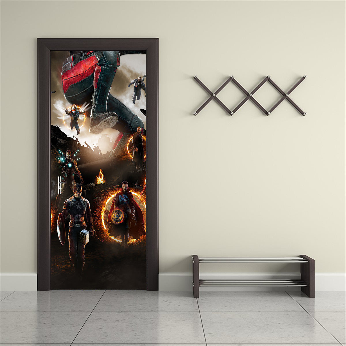 Super Heroes Characters DIY DOOR WRAP Decal Removable Sticker D301