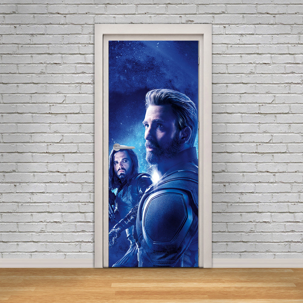 Super Heroes Characters DIY DOOR WRAP Decal Removable Sticker D302