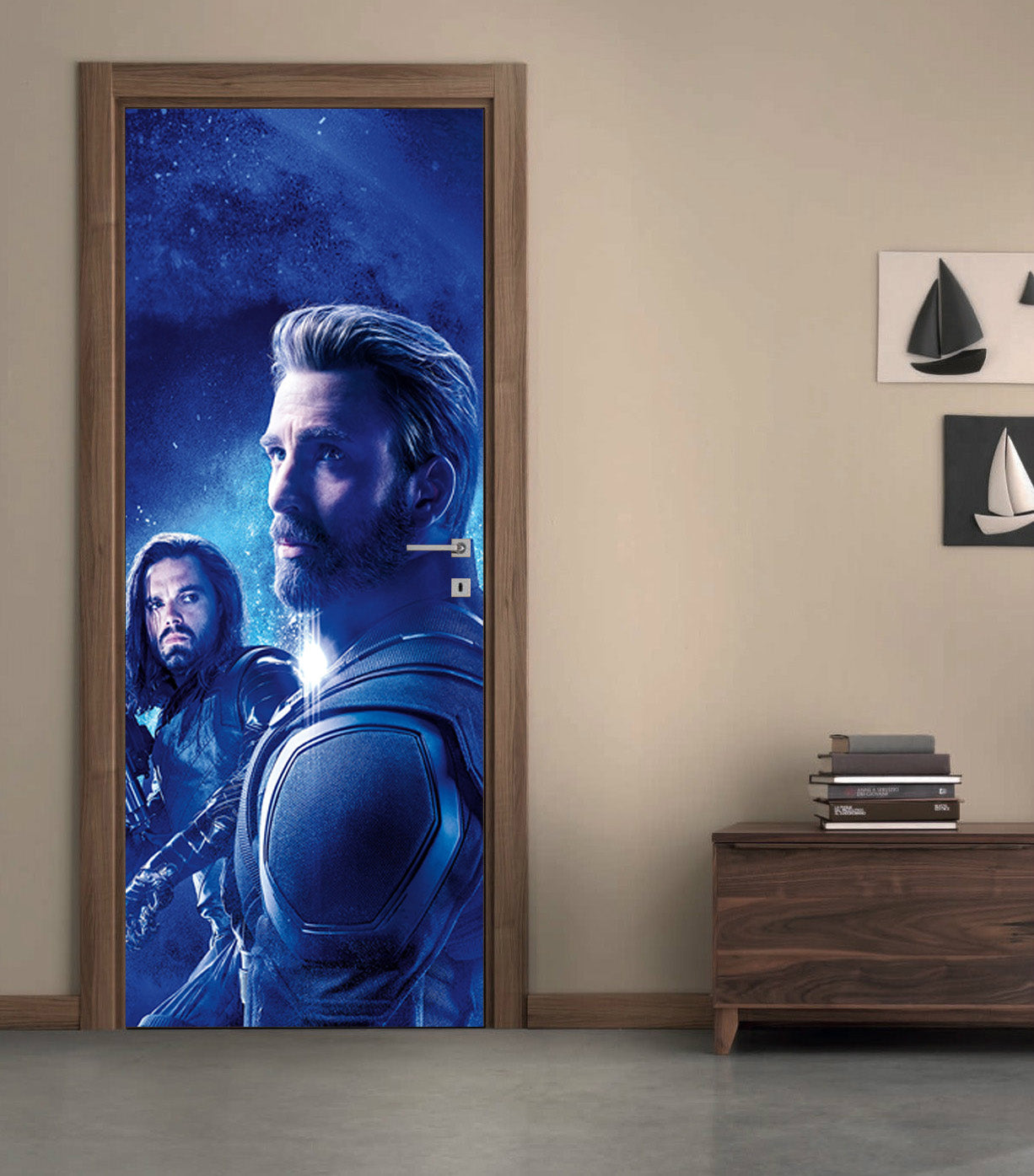 Super Heroes Characters DIY DOOR WRAP Decal Removable Sticker D302