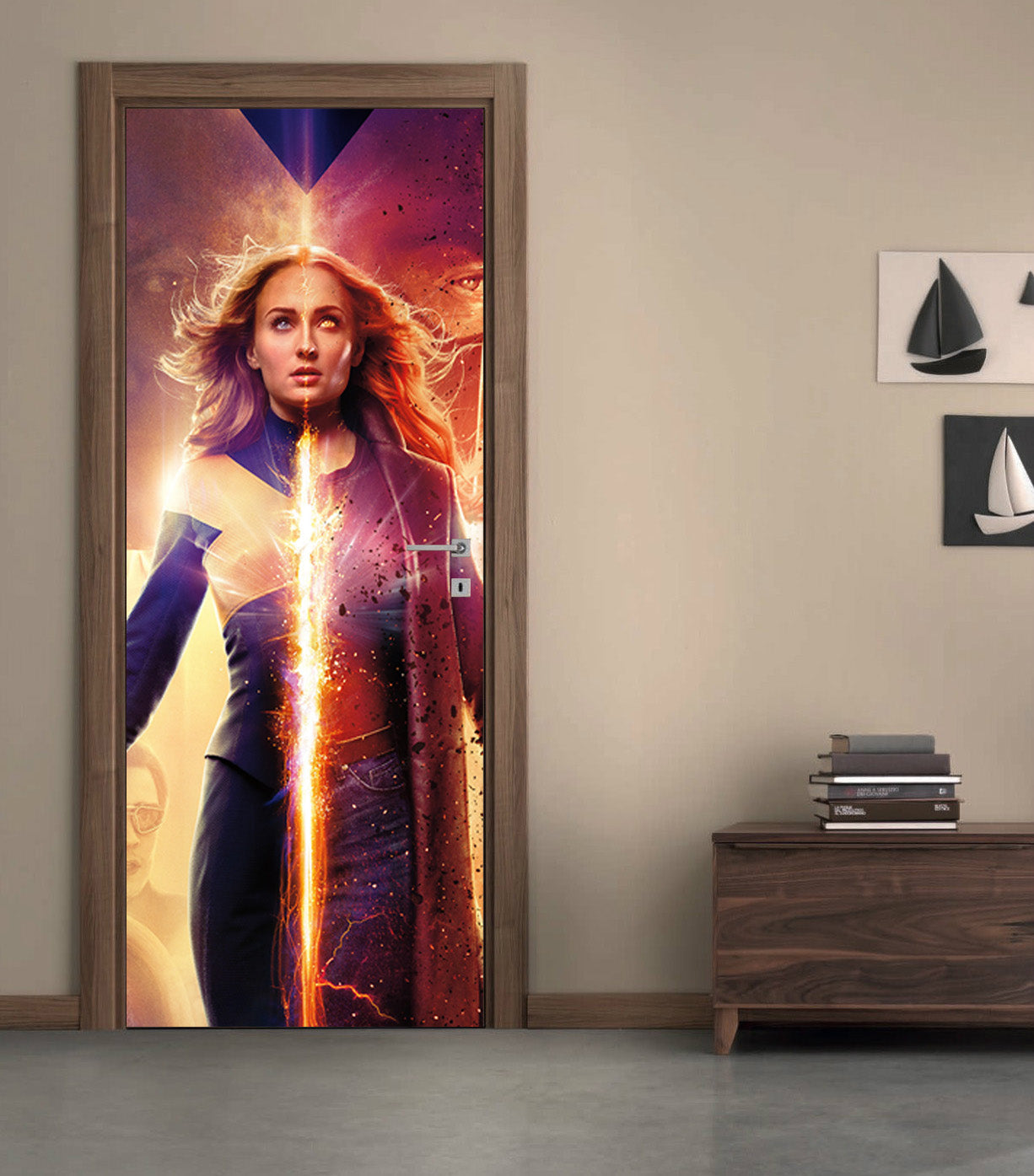 Super Hero Character DIY DOOR WRAP Decal Removable Sticker D303