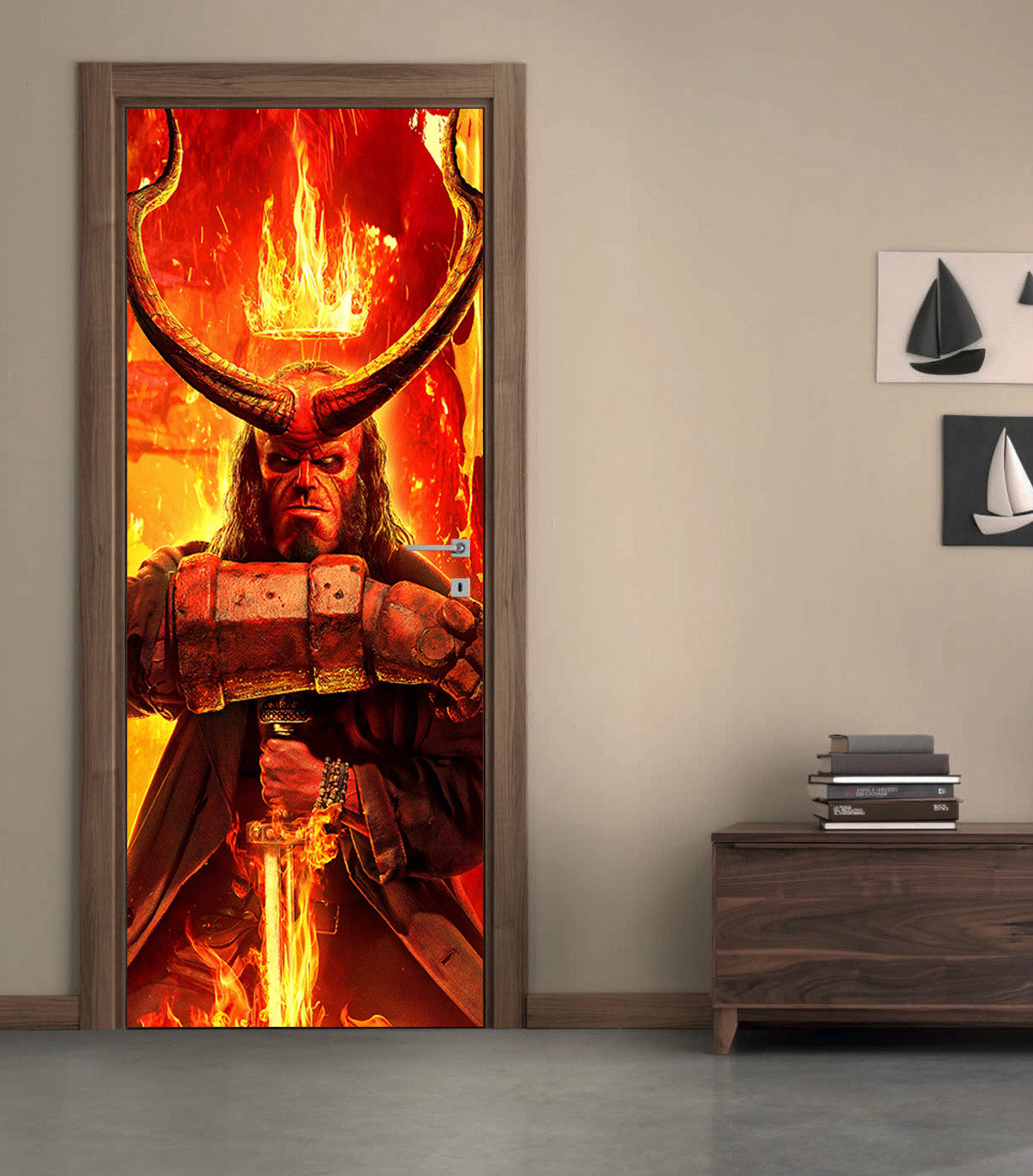 Super Hero Character DIY DOOR WRAP Decal Removable Sticker D310