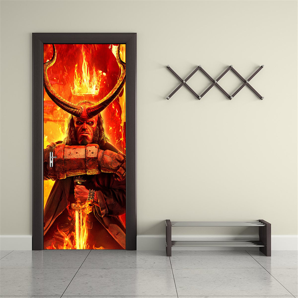 Super Hero Character DIY DOOR WRAP Decal Removable Sticker D310