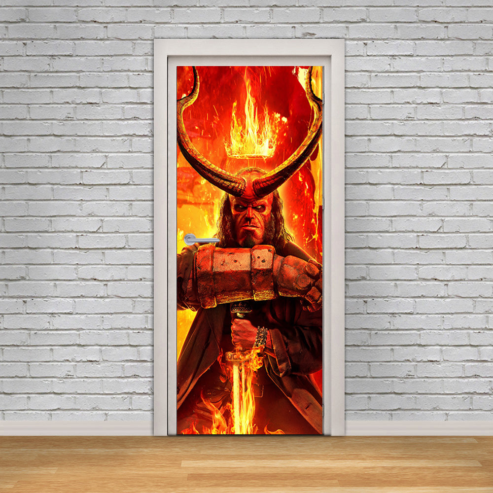 Super Hero Character DIY DOOR WRAP Decal Removable Sticker D310