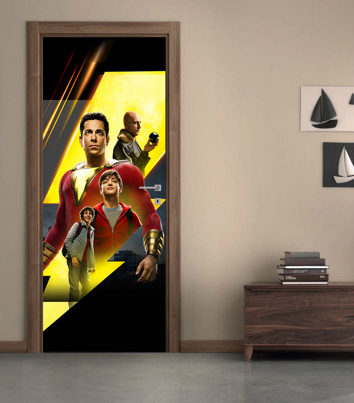 Super Hero Character DIY DOOR WRAP Decal Removable Sticker D312