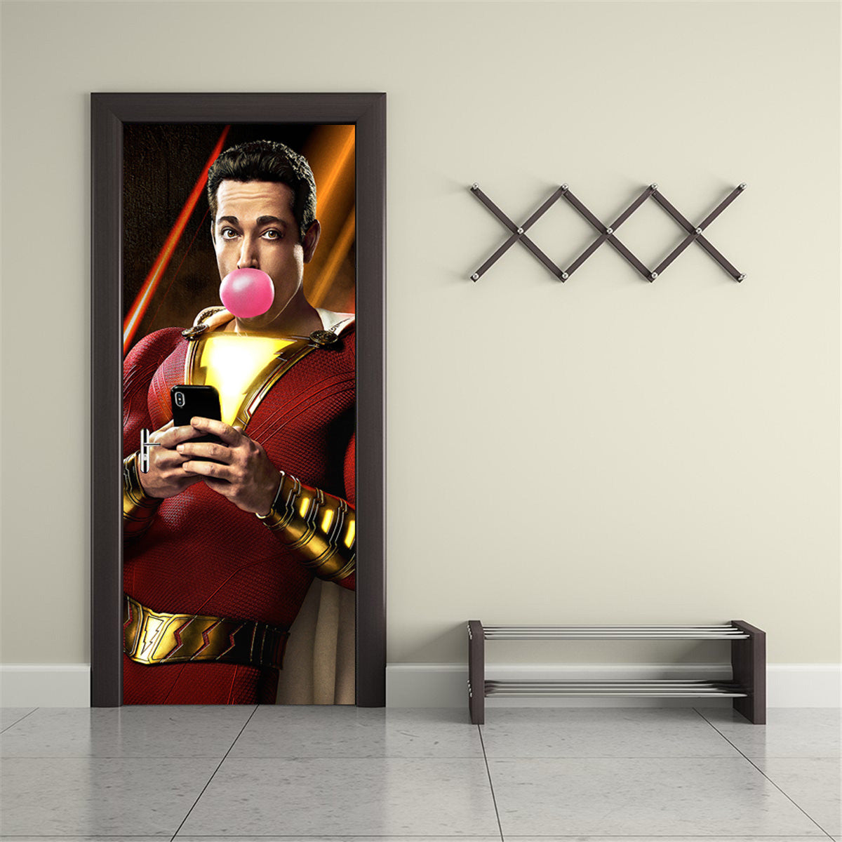 Super Hero Character DIY DOOR WRAP Decal Removable Sticker D313