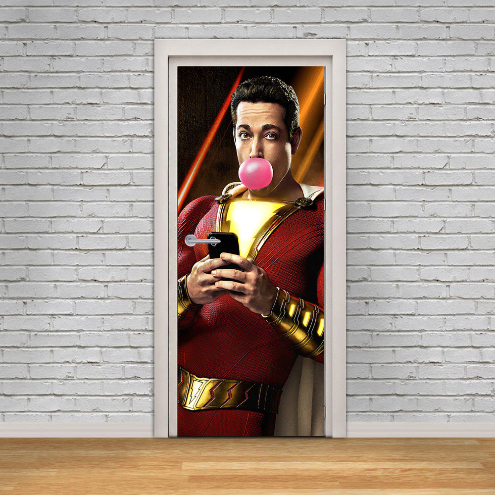 Super Hero Character DIY DOOR WRAP Decal Removable Sticker D313